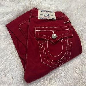 True Religion Casey Red Skinny Legging Pants